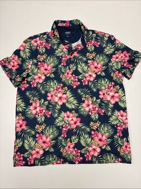 Men’s Izod Navy Short-Sleeve Floral Button-Down Shirt